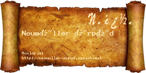Neumüller Árpád névjegykártya
