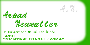arpad neumuller business card